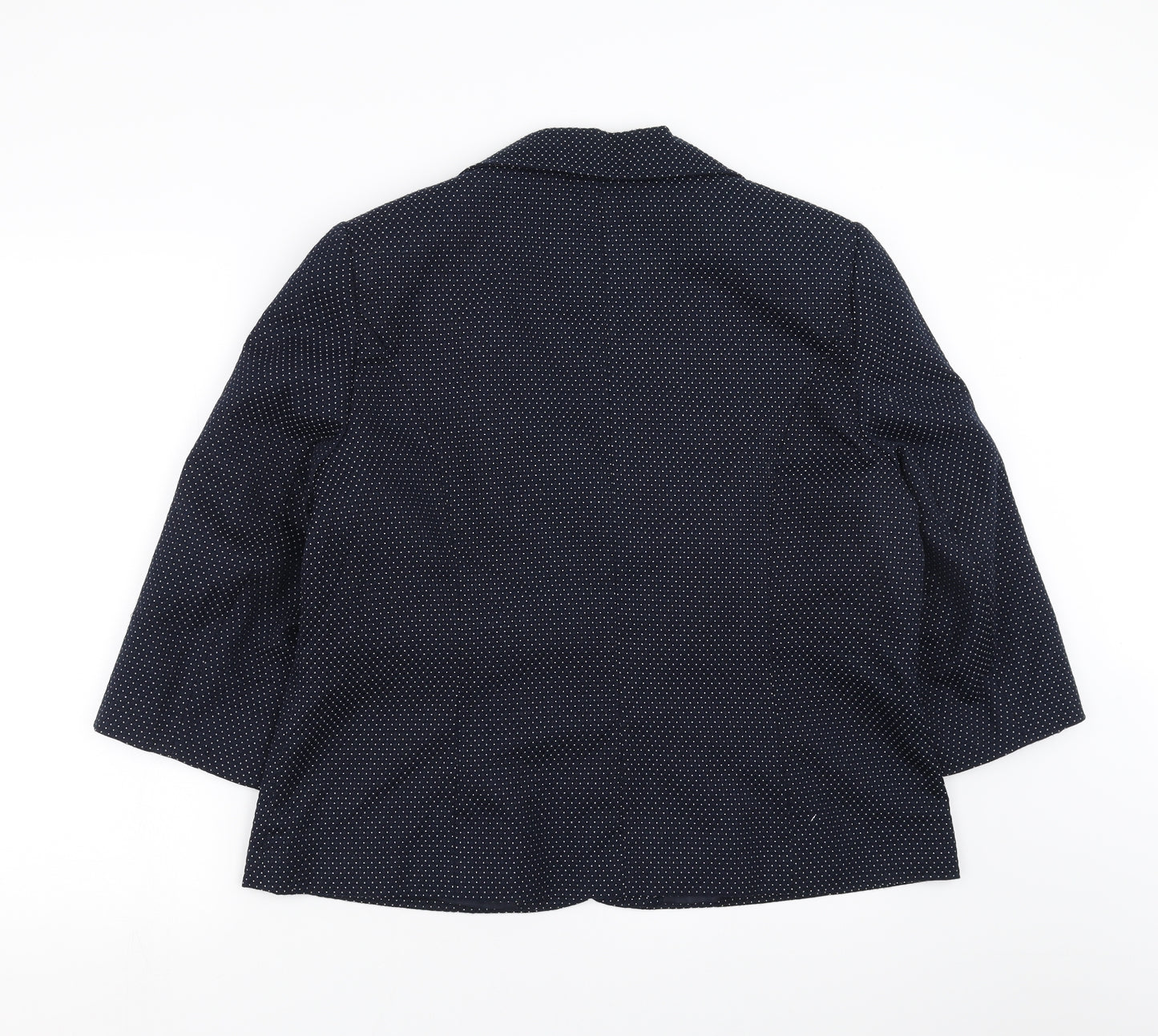 EWM Womens Blue   Jacket Suit Jacket Size 18  - dotted pattern