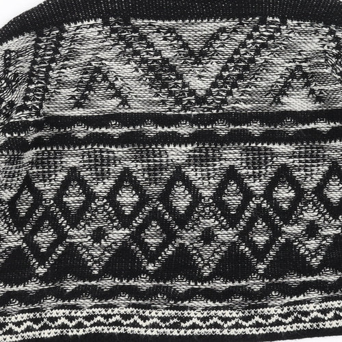 NEXT Womens Black Geometric  Pullover Jumper Size XS