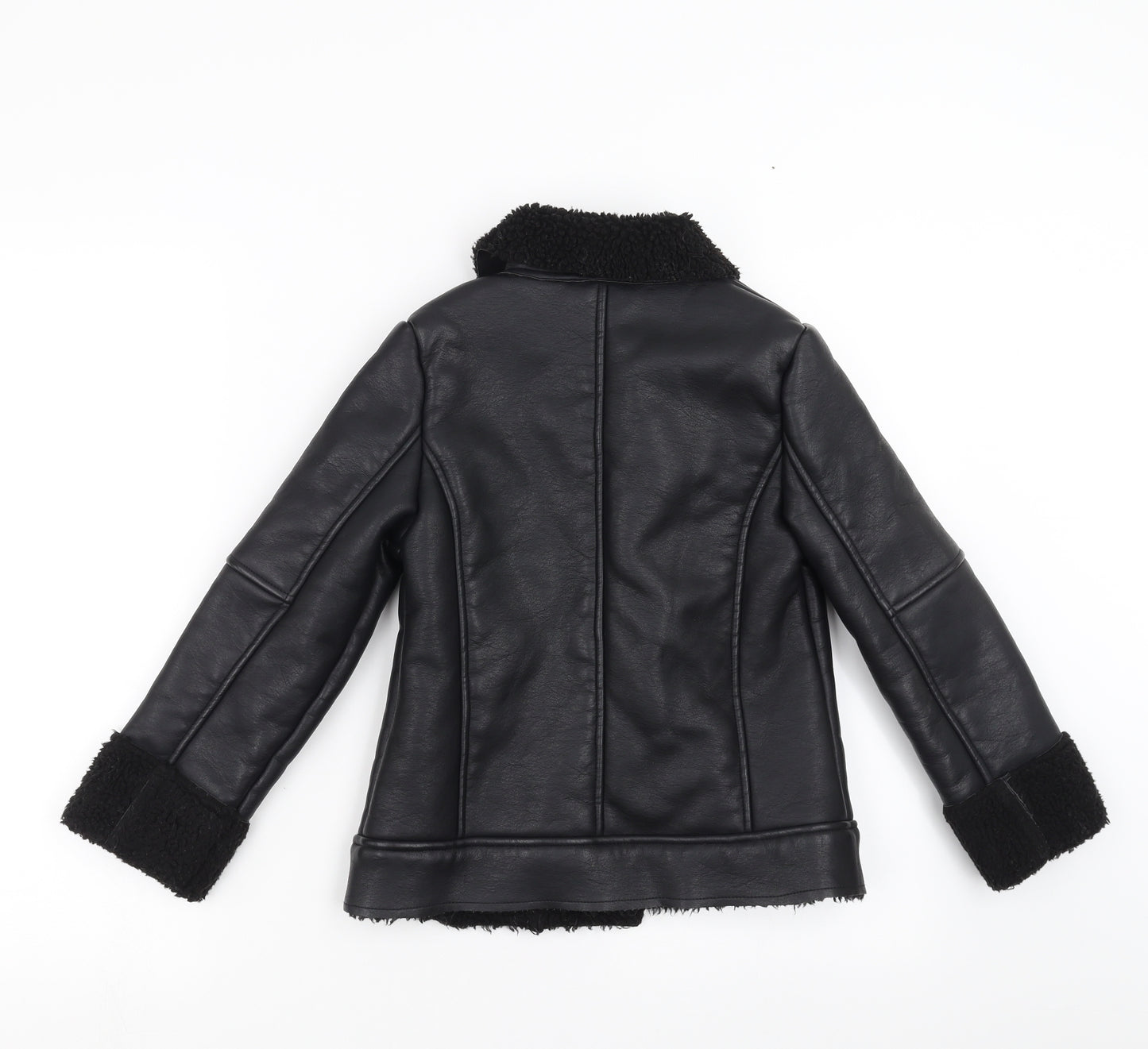 Sainsburys  Girls Black   Jacket Coat Size 7-8 Years  - fleece lined