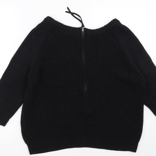 NEXT Womens Black   Pullover Jumper Size 14  - zip up back