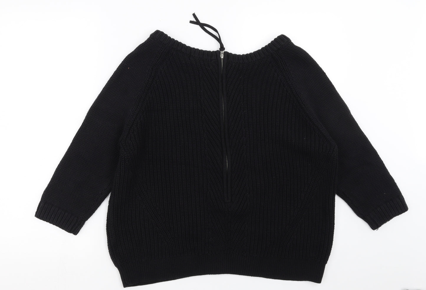 NEXT Womens Black   Pullover Jumper Size 14  - zip up back
