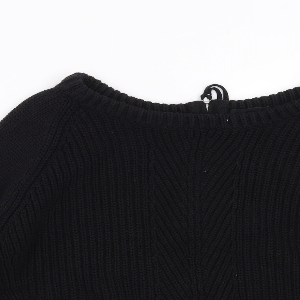 NEXT Womens Black   Pullover Jumper Size 14  - zip up back