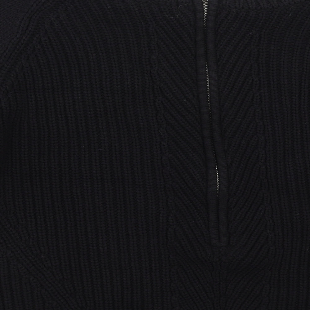 NEXT Womens Black   Pullover Jumper Size 14  - zip up back