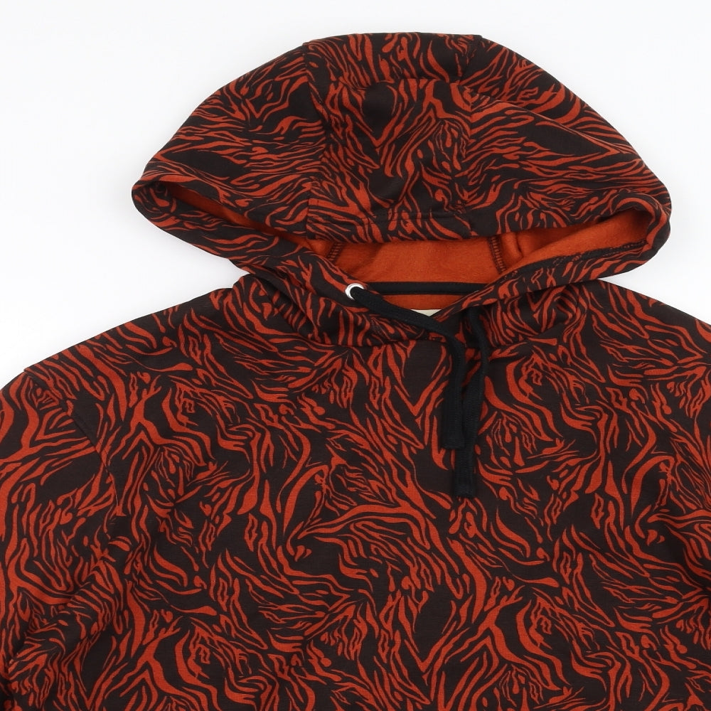 AM London Womens Orange Geometric  Pullover Hoodie Size 12