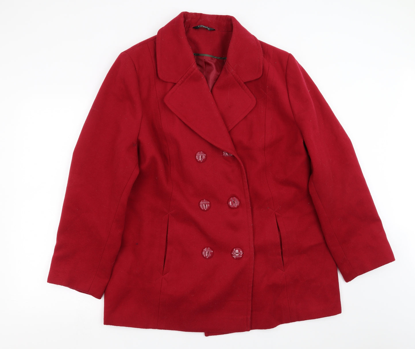 BM Womens Red   Pea Coat Coat Size 24