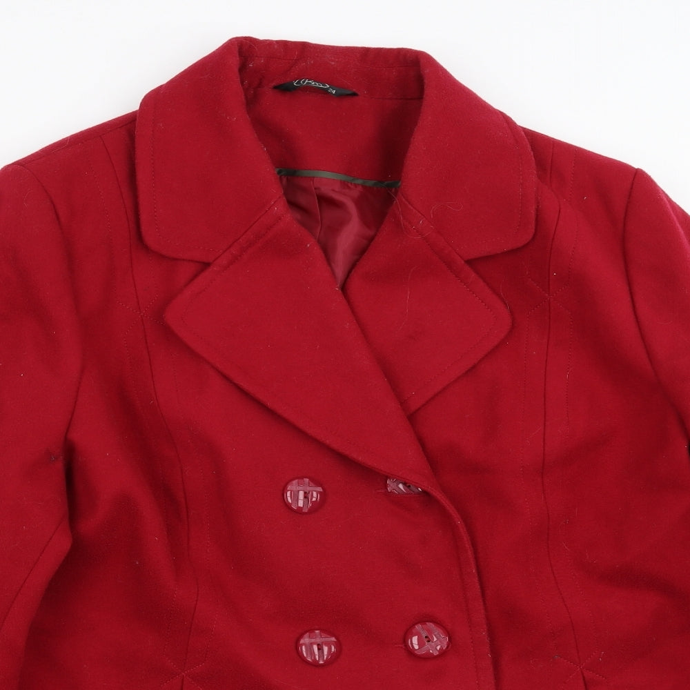 BM Womens Red   Pea Coat Coat Size 24
