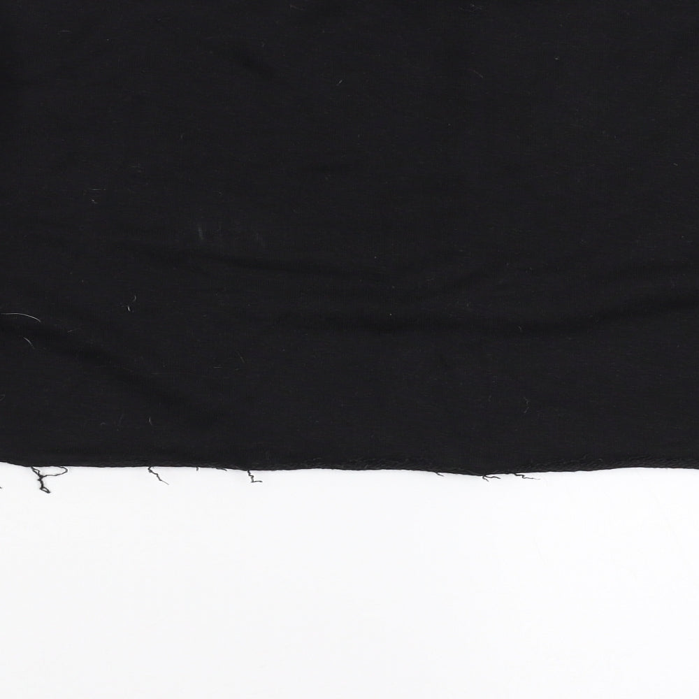 Nasty Gal Womens Black   Pullover Sweatshirt Size 10  - cropped distressed hem