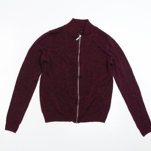 Primark Womens Purple   Full Zip Jumper Size 10  - glittery