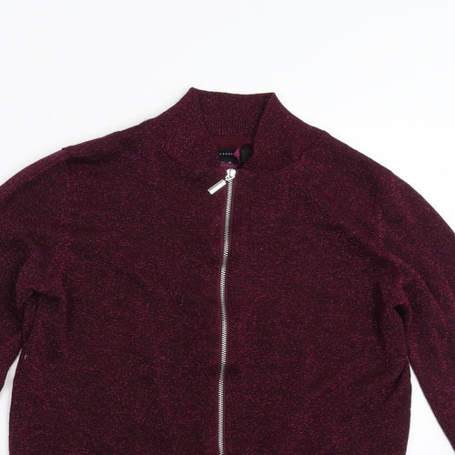 Primark Womens Purple   Full Zip Jumper Size 10  - glittery