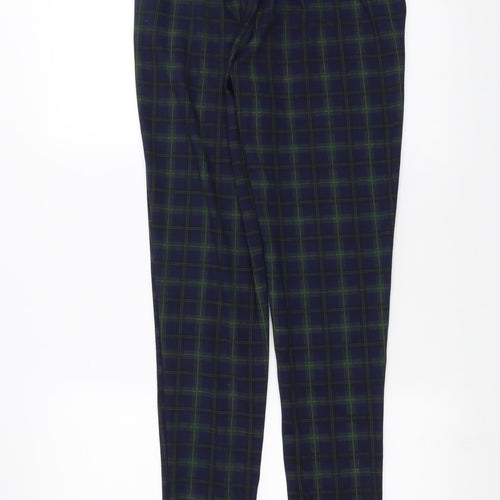 Primark Womens Black Plaid  Trousers  Size 8 L29 in