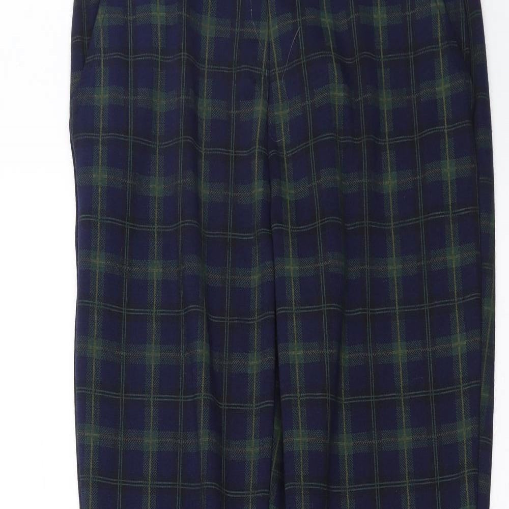 Primark Womens Black Plaid  Trousers  Size 8 L29 in