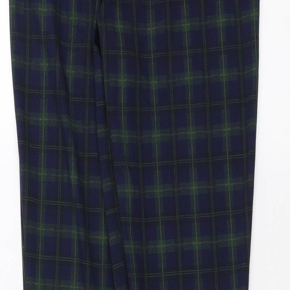 Primark Womens Black Plaid  Trousers  Size 8 L29 in