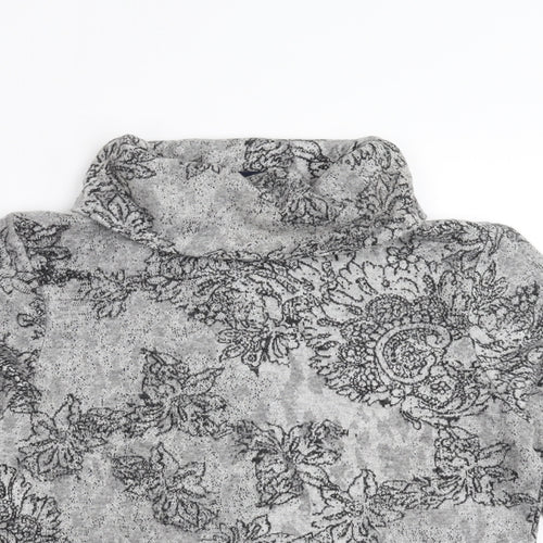 DASH Womens Grey Floral  Pullover Jumper Size 12