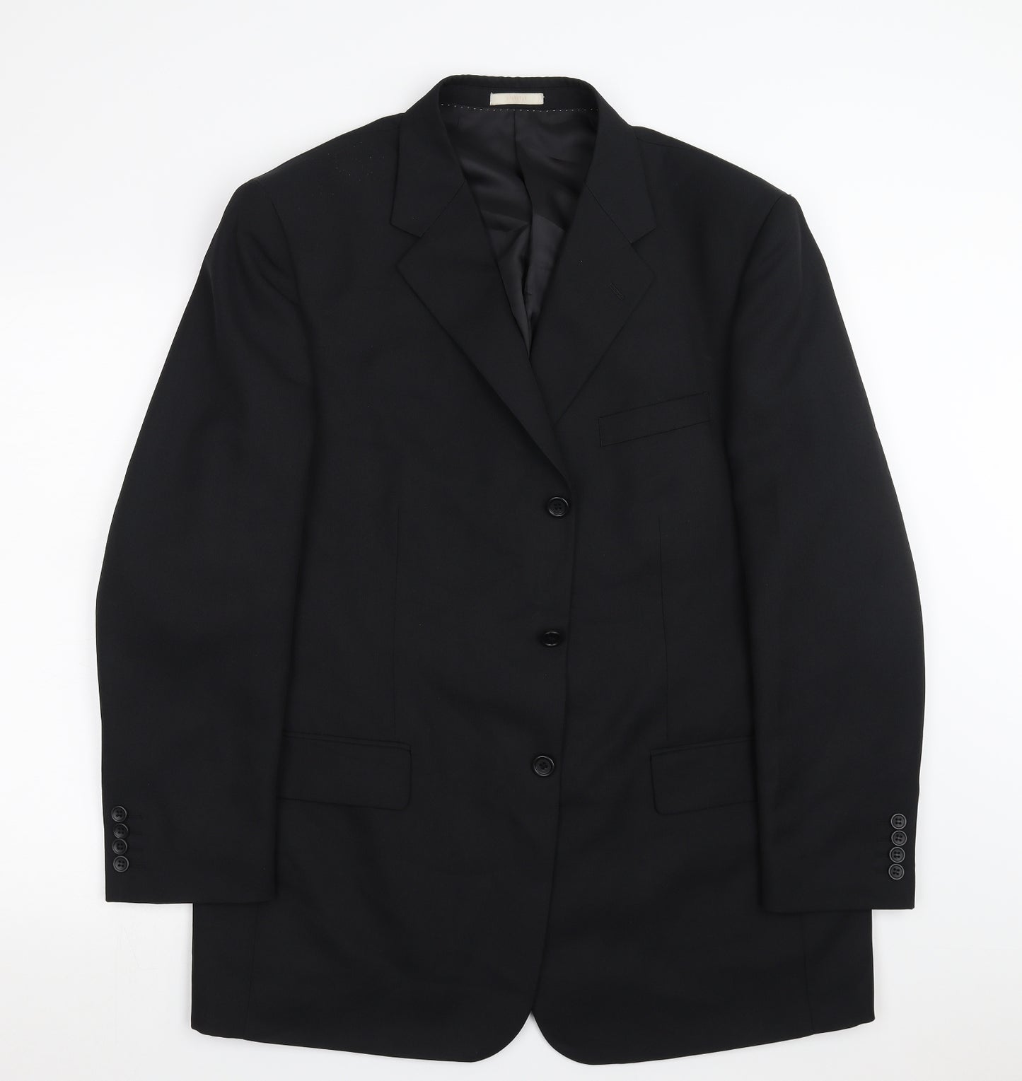 GREENWOODS Mens Black   Jacket Suit Jacket Size 46