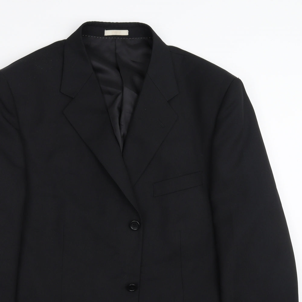 GREENWOODS Mens Black   Jacket Suit Jacket Size 46