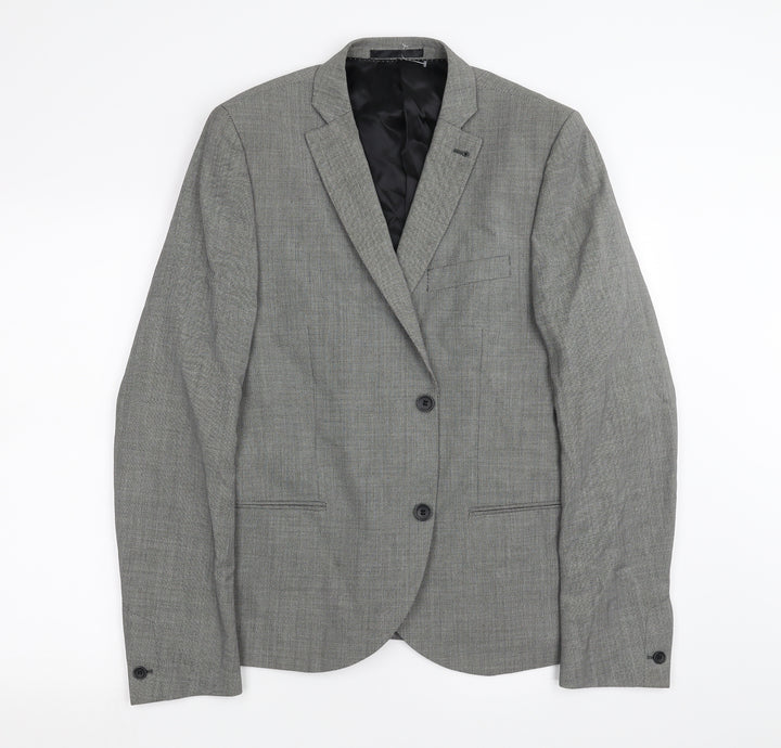 Topman Mens Grey Jacket Suit Jacket Size 42