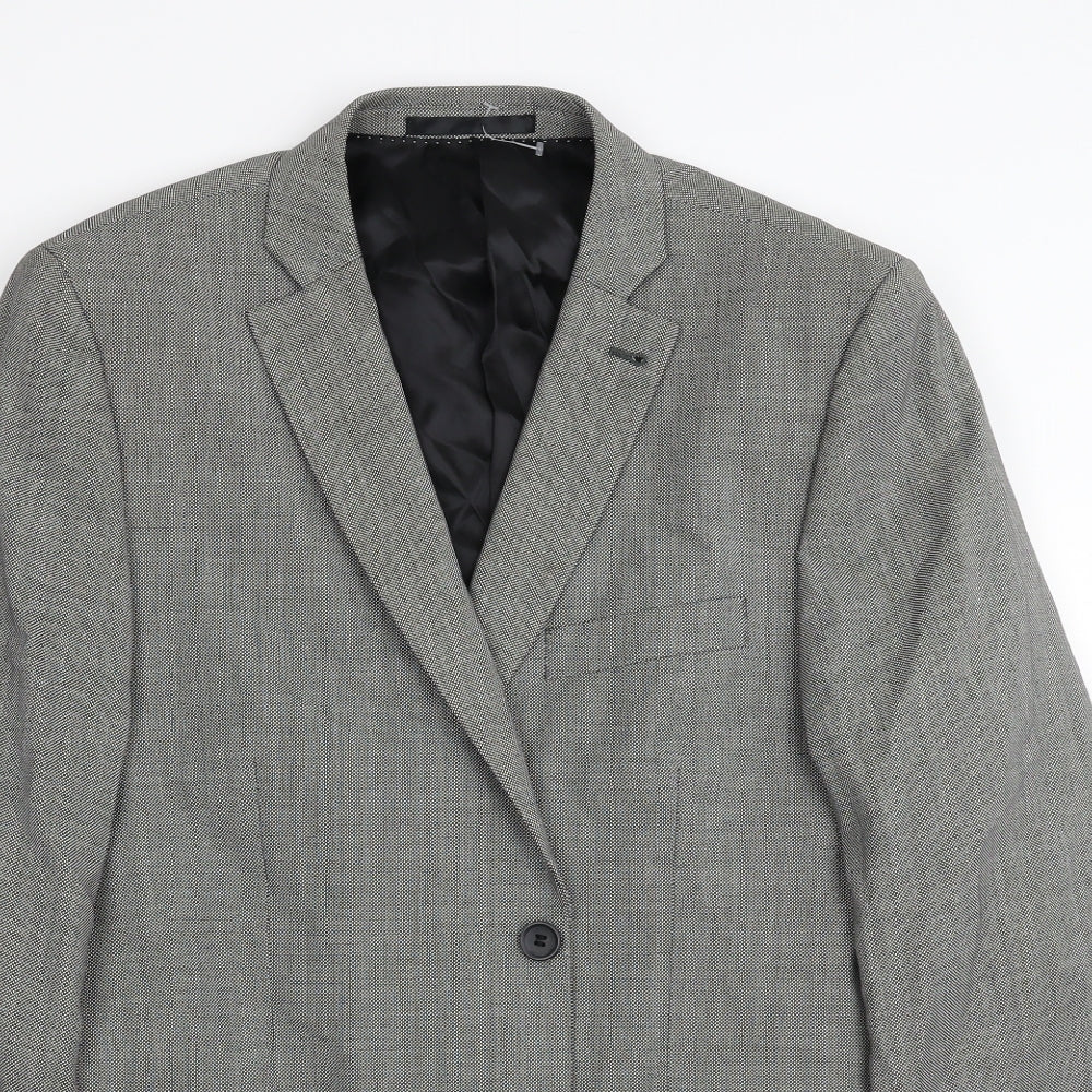 Topman Mens Grey   Jacket Suit Jacket Size 42