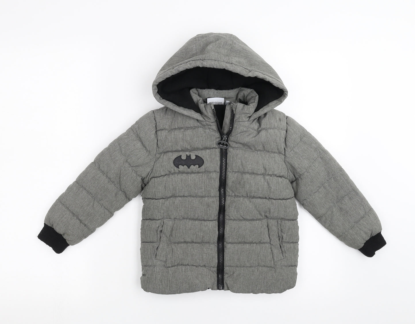Sports Direct Boys Grey   Puffer Jacket Jacket Size 4-5 Years  - BATMAN