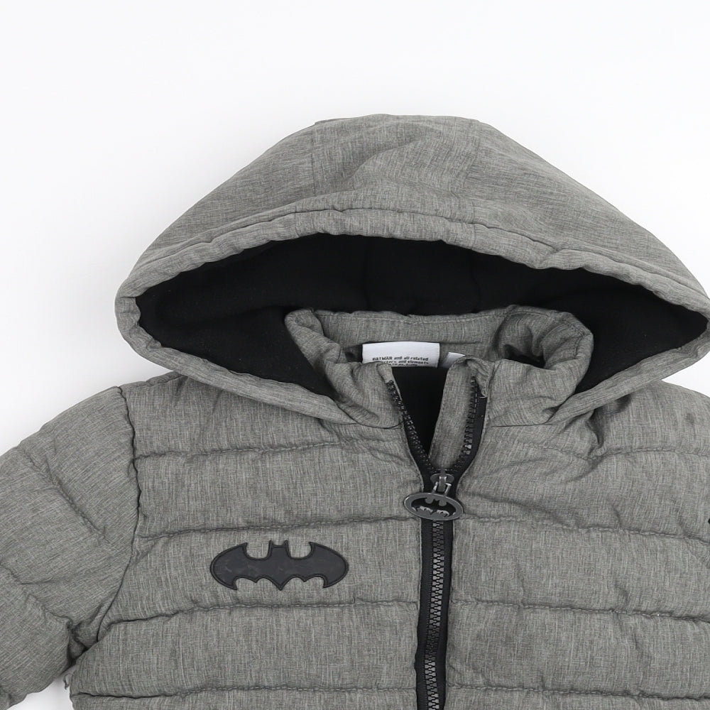 Sports Direct Boys Grey   Puffer Jacket Jacket Size 4-5 Years  - BATMAN