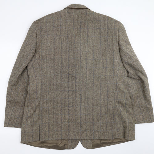 Brook Taverner Mens Brown Herringbone  Jacket Suit Jacket Size 50