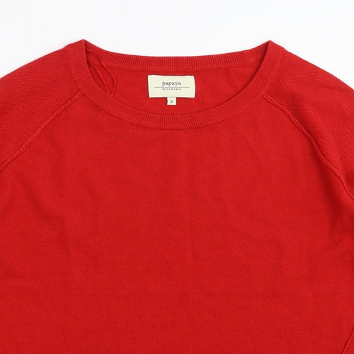 Papaya Womens Red   Pullover Jumper Size S