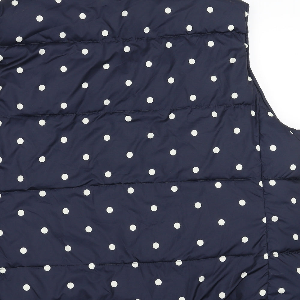Joules Womens Blue Polka Dot  Gilet Jacket Size 20  - bodywarmer