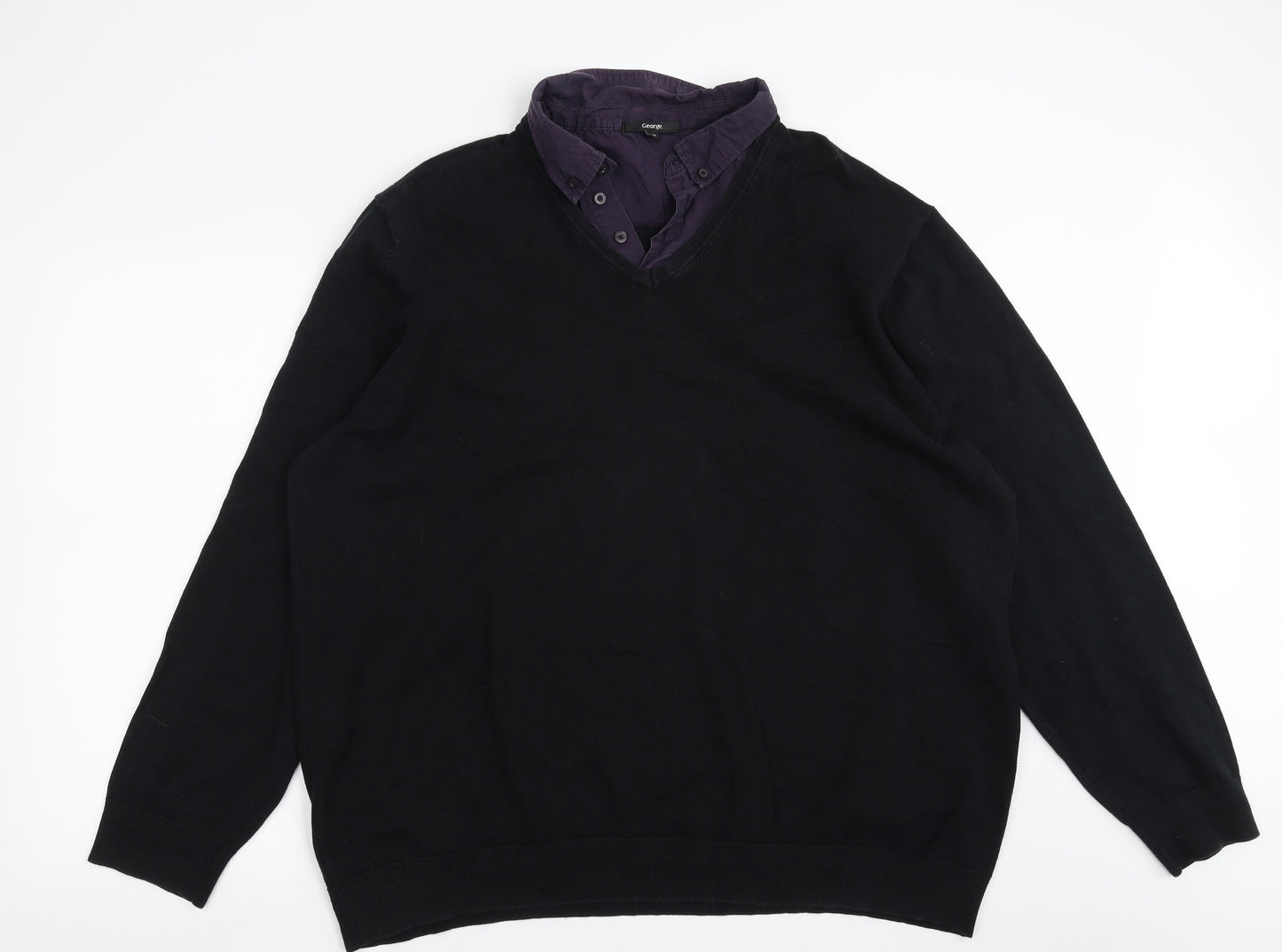 George Mens Black   Pullover Jumper Size 3XL  - Under Shirt detail