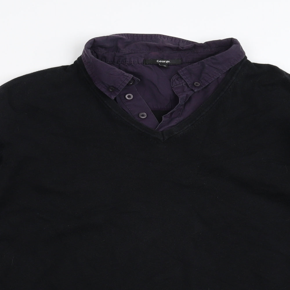 George Mens Black   Pullover Jumper Size 3XL  - Under Shirt detail