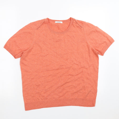 Marks and Spencer Womens Orange   Pullover Jumper Size 14