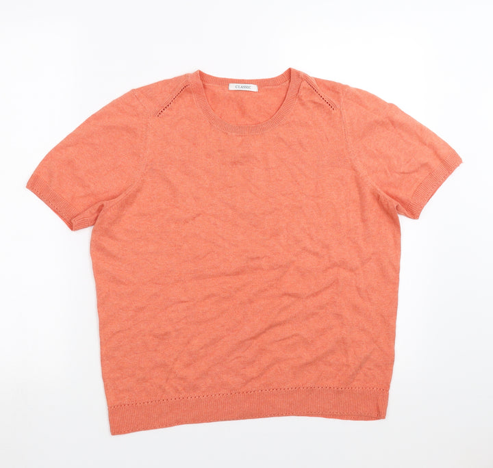 Marks and Spencer Womens Orange Pullover Jumper Size 14