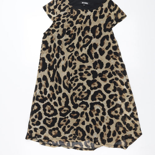 Missguided Womens Brown Animal Print  Shift  Size 6