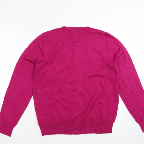 Marks and Spencer Womens Pink   Cardigan Jumper Size 14  - beaded