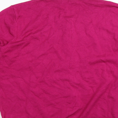 Marks and Spencer Womens Pink   Cardigan Jumper Size 14  - beaded