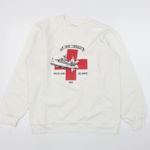 Preworn Mens White   Pullover Jumper Size L