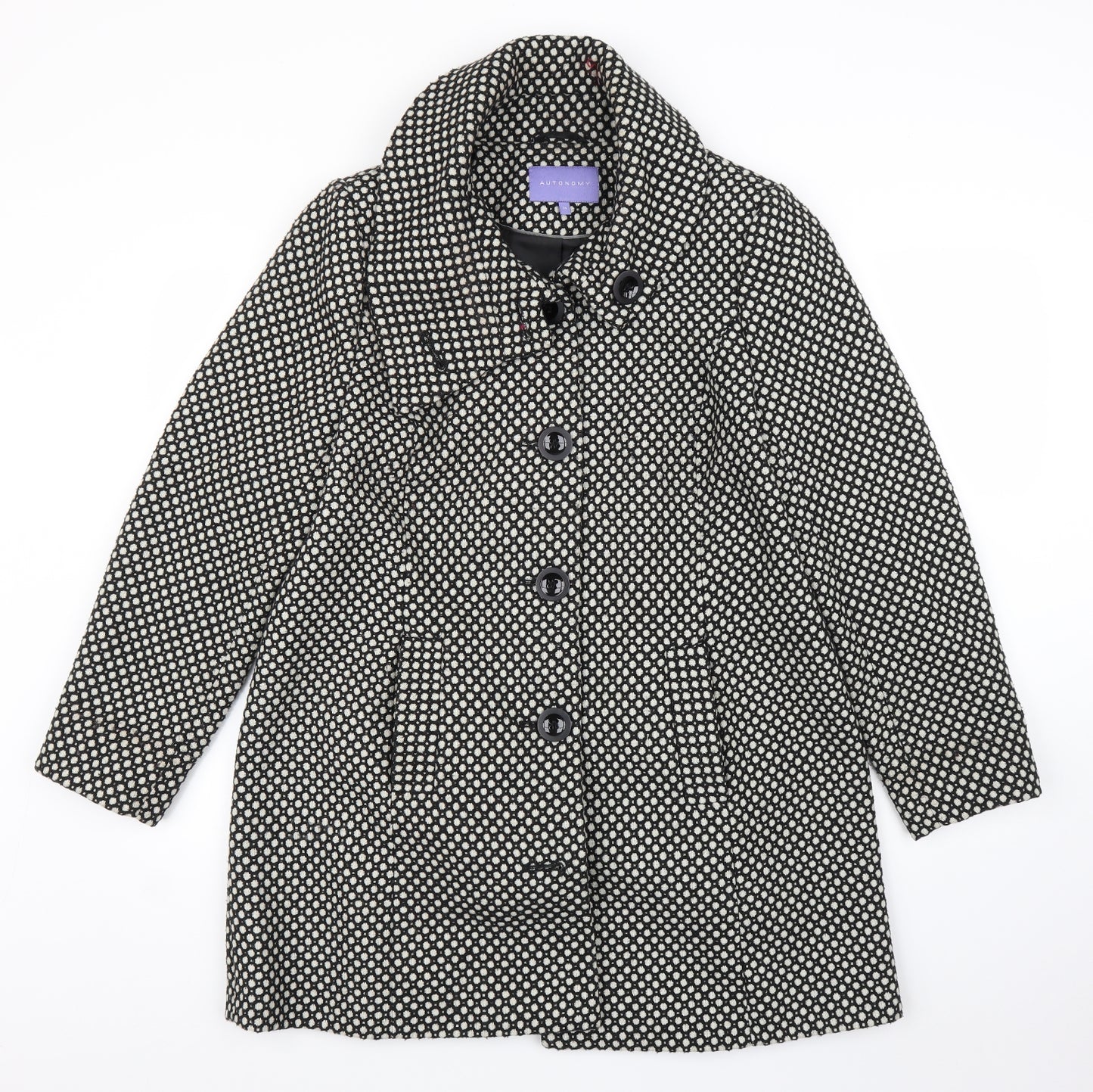 Autonomy Womens Black   Overcoat Coat Size 14