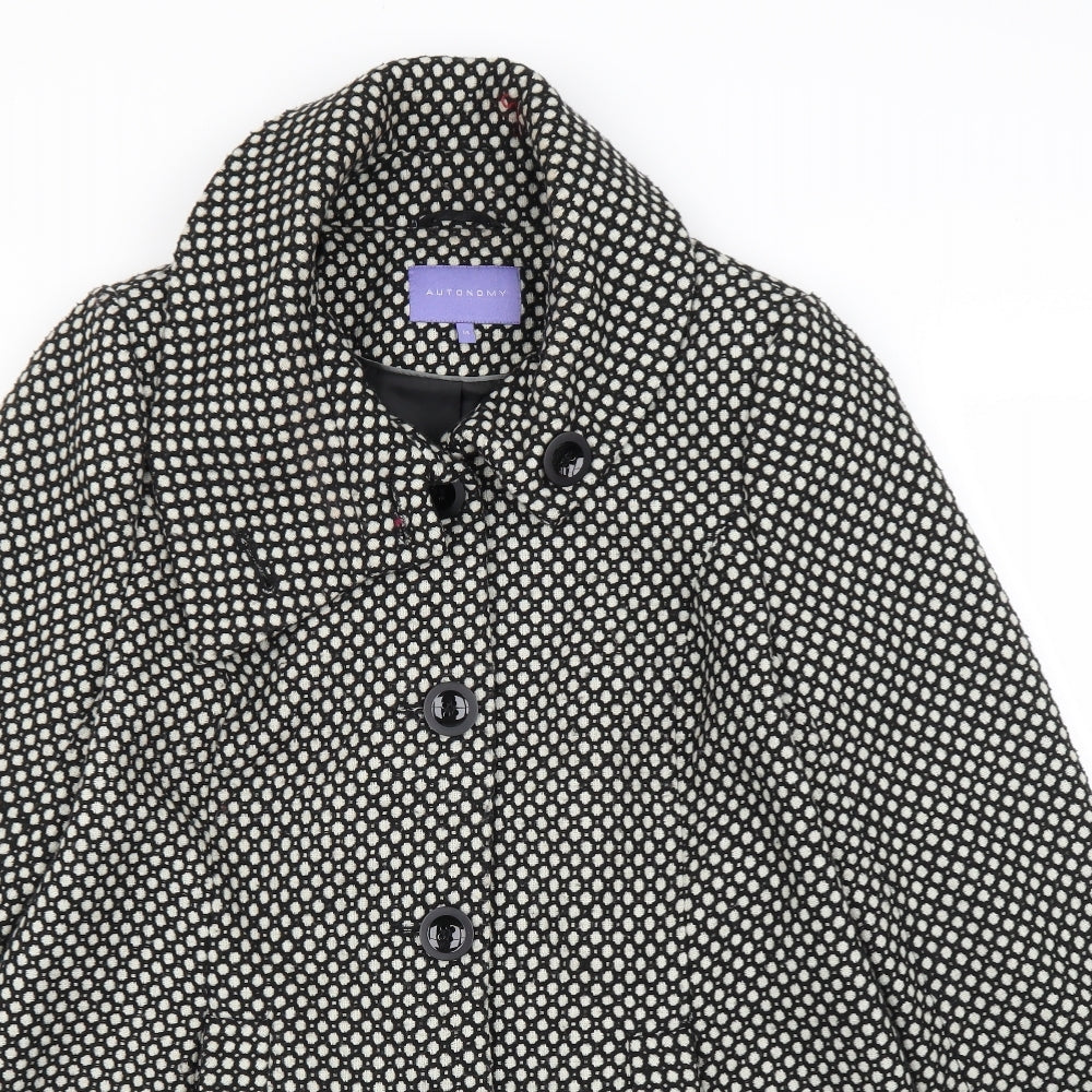 Autonomy Womens Black   Overcoat Coat Size 14