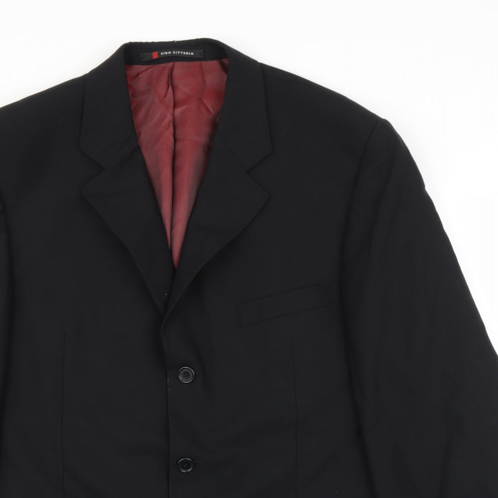 Ciro Citterio Mens Black   Jacket Suit Jacket Size 46
