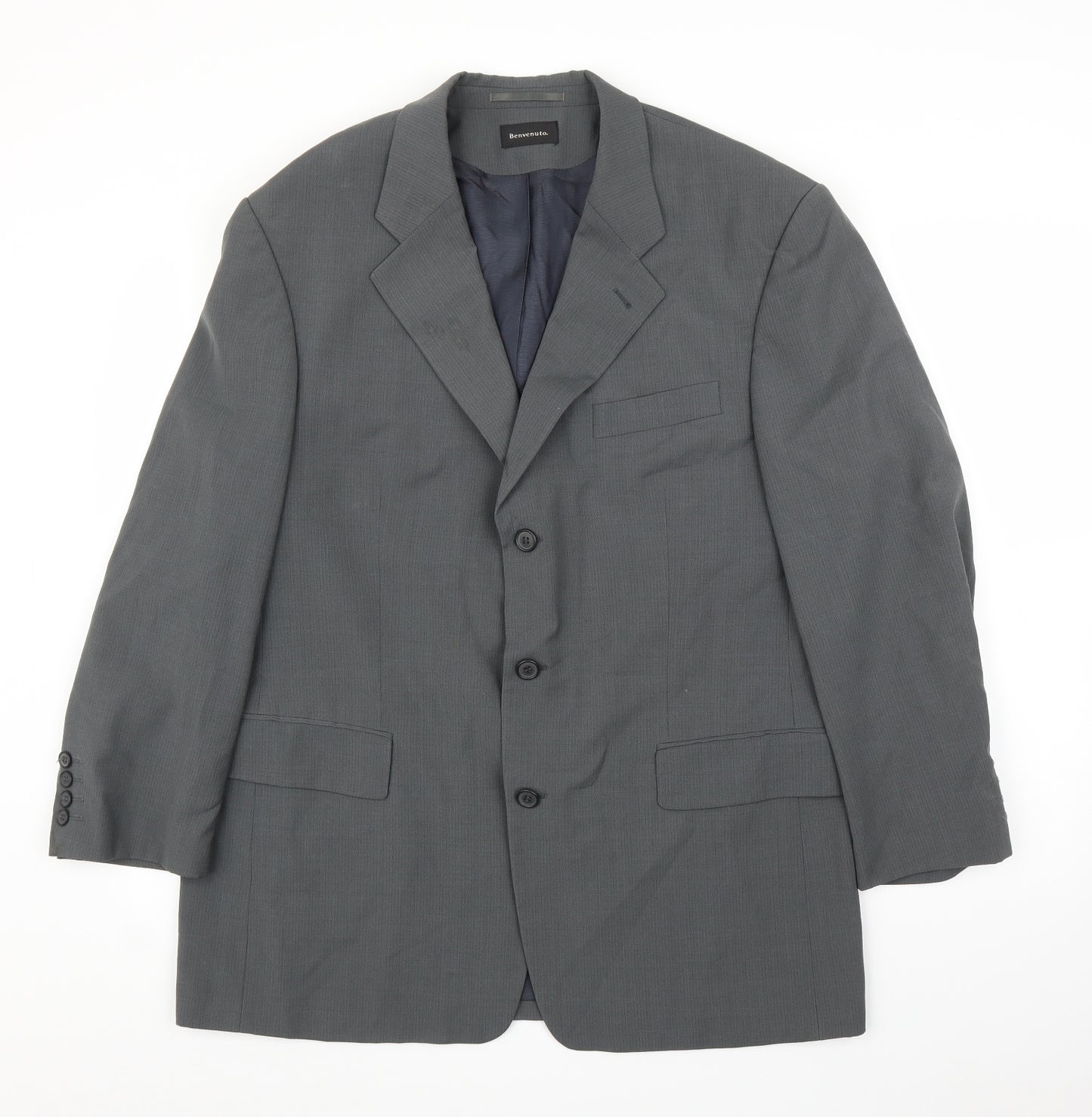 Benvenuto Mens Grey   Jacket Suit Jacket Size 48