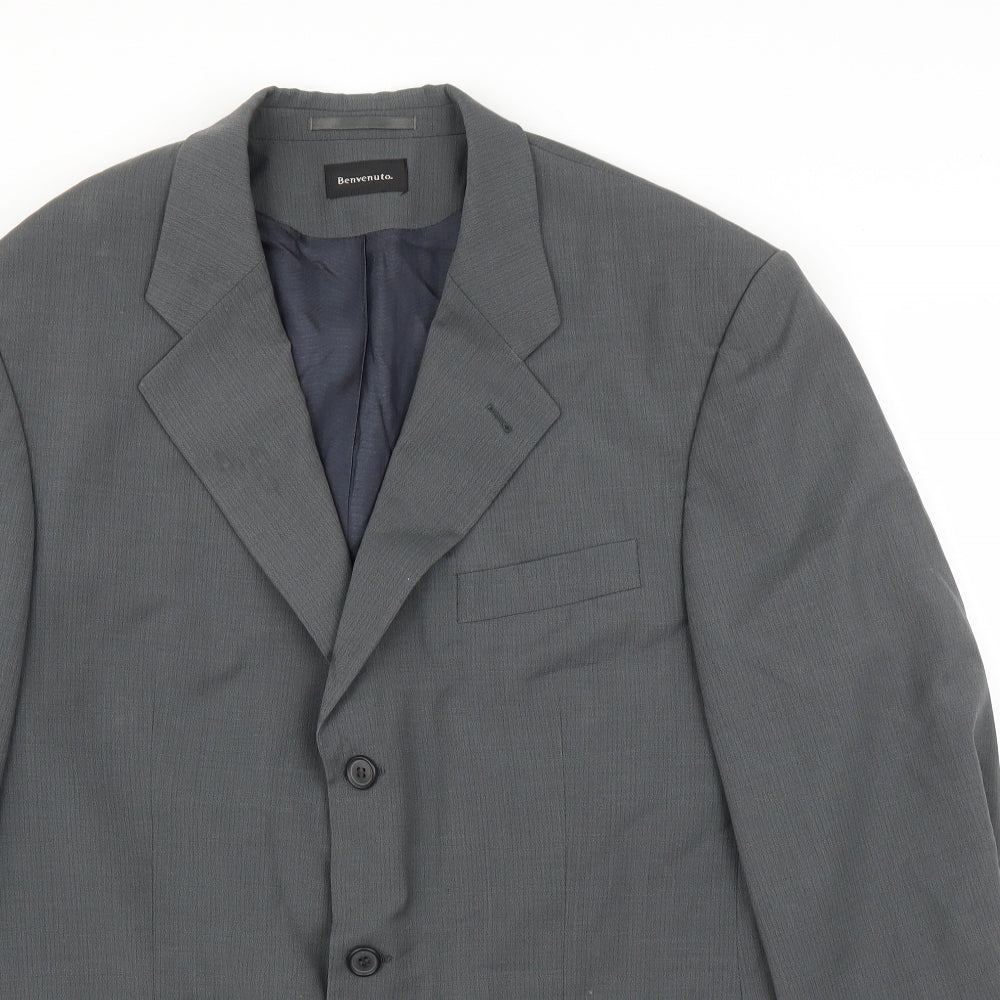 Benvenuto Mens Grey   Jacket Suit Jacket Size 48