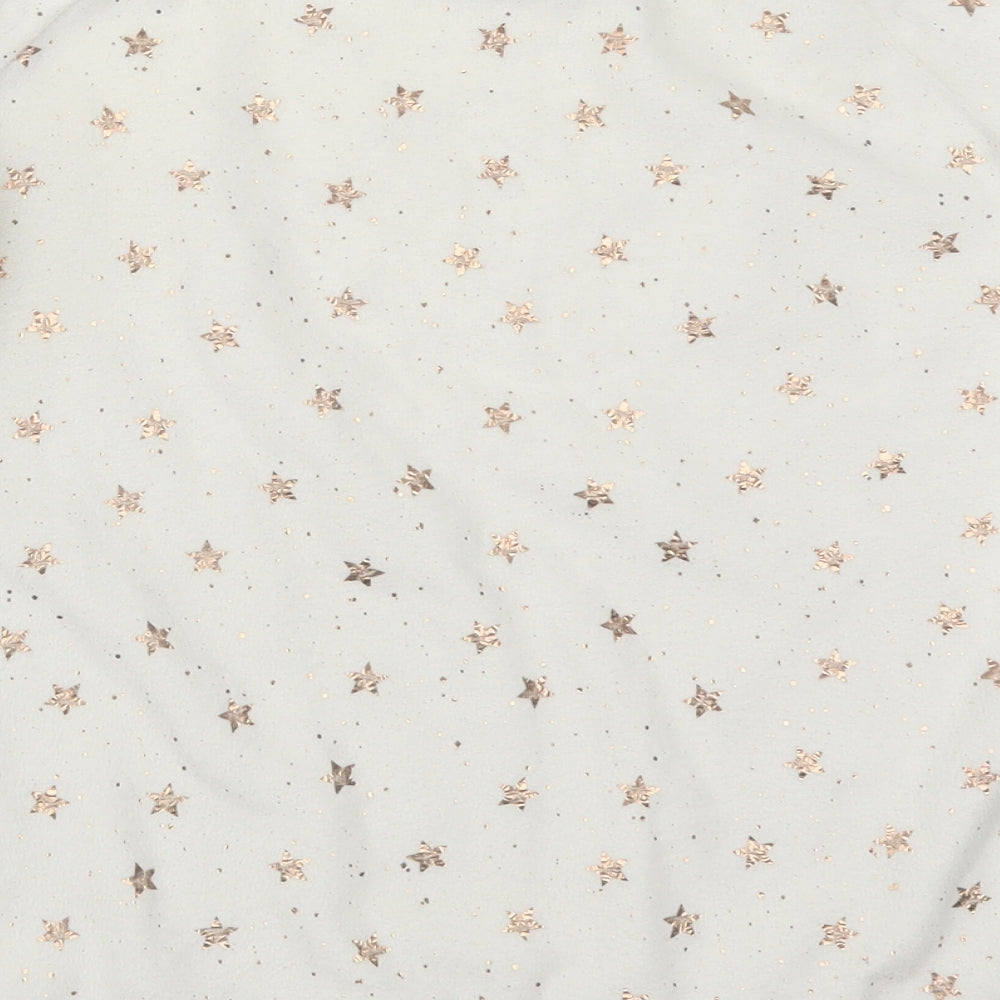 F&F Womens White Geometric  Top Pyjama Top Size S  - Stars