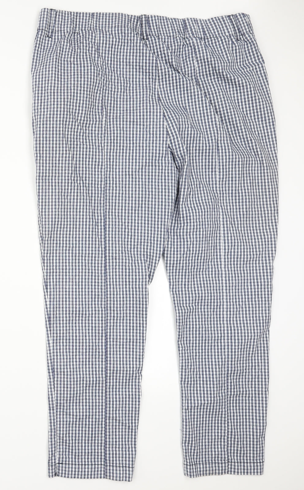 Cotton Traders Womens Blue Check  Trousers  Size 18 L28.5 in
