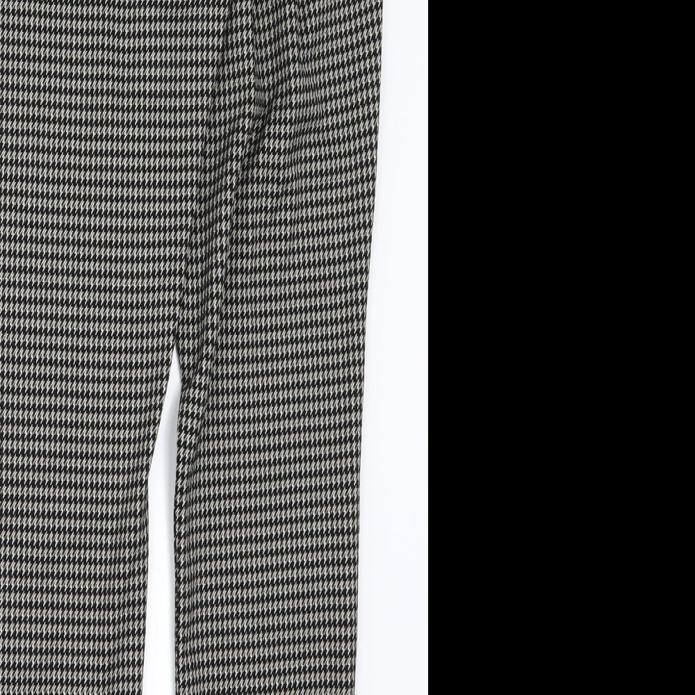 H&M Womens Grey Houndstooth  Trousers  Size 16 L28 in