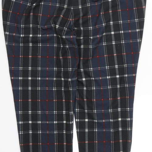 Marks and Spencer Womens Blue Check  Trousers  Size 14 L24 in