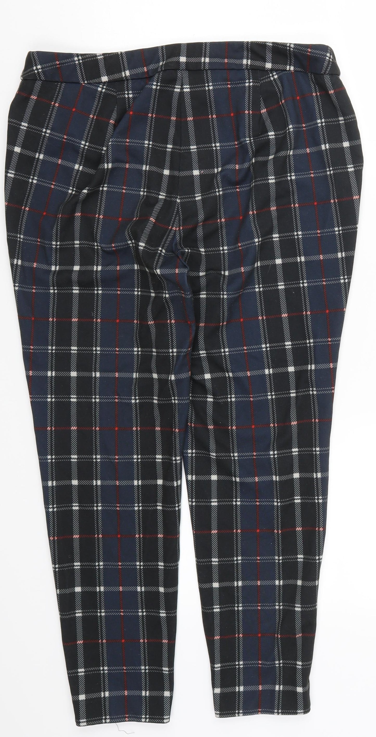 Marks and Spencer Womens Blue Check  Trousers  Size 14 L24 in