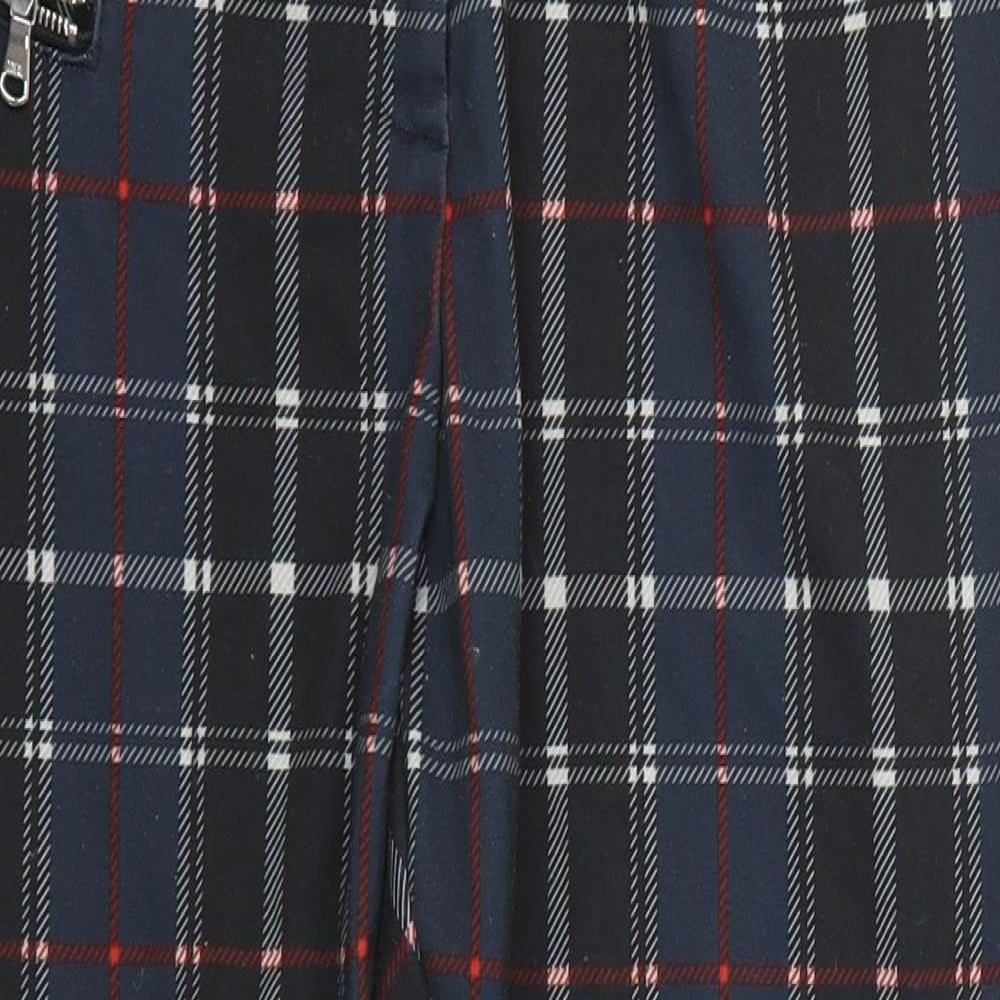 Marks and Spencer Womens Blue Check  Trousers  Size 14 L24 in