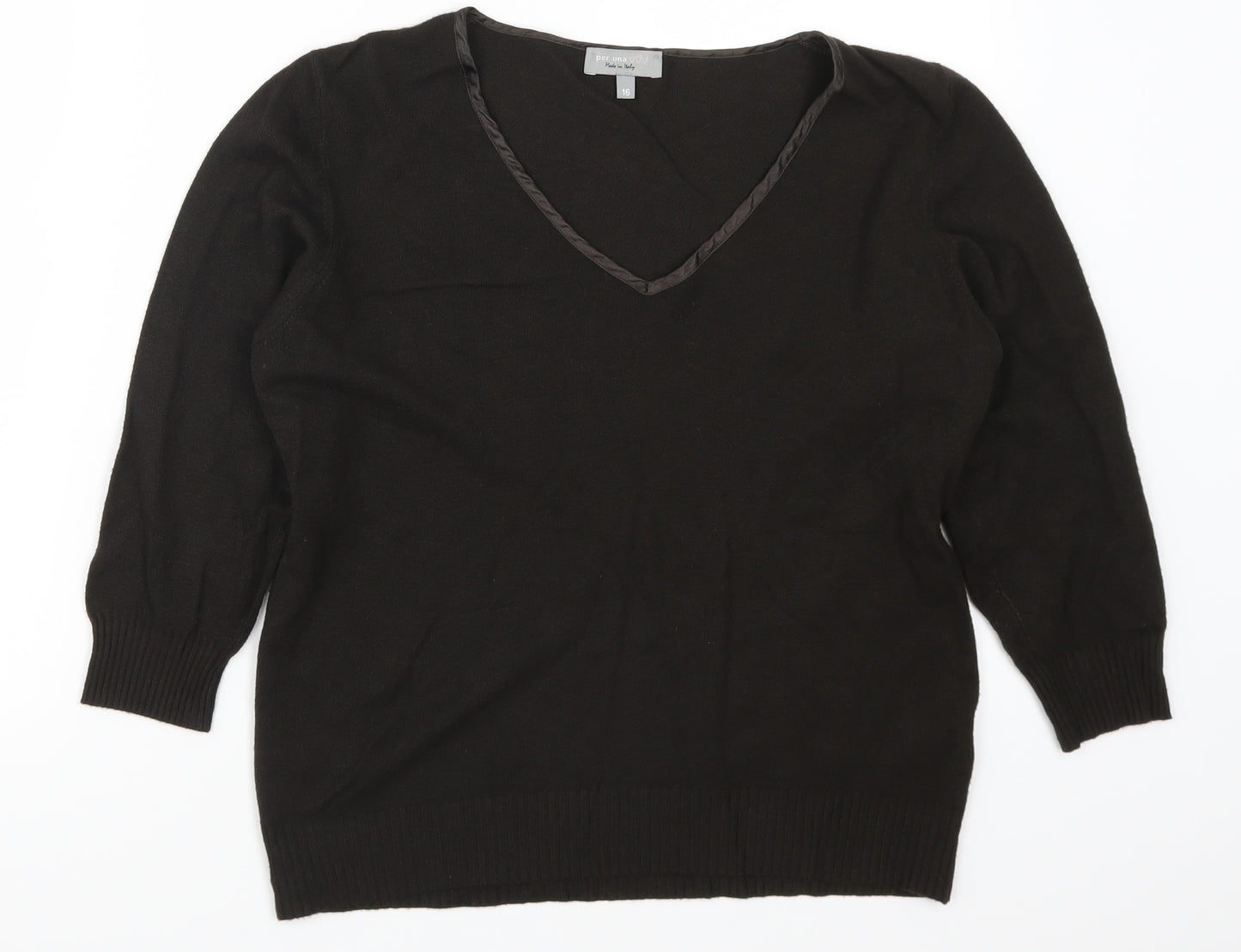 Per Una Womens Brown   Pullover Jumper Size 16