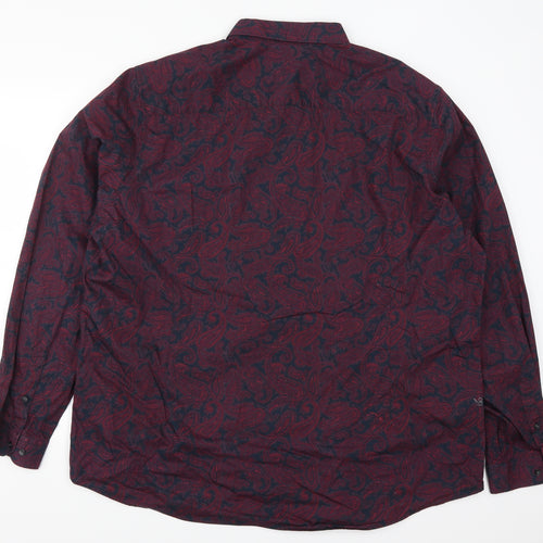 NEXT Mens Red Paisley   Button-Up Size 3XL