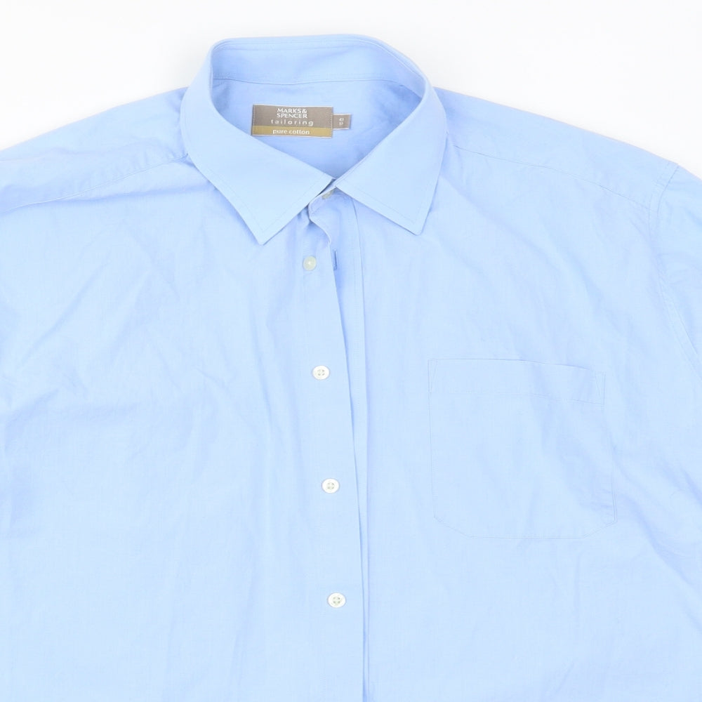 Marks and Spencer Mens Blue    Dress Shirt Size 17