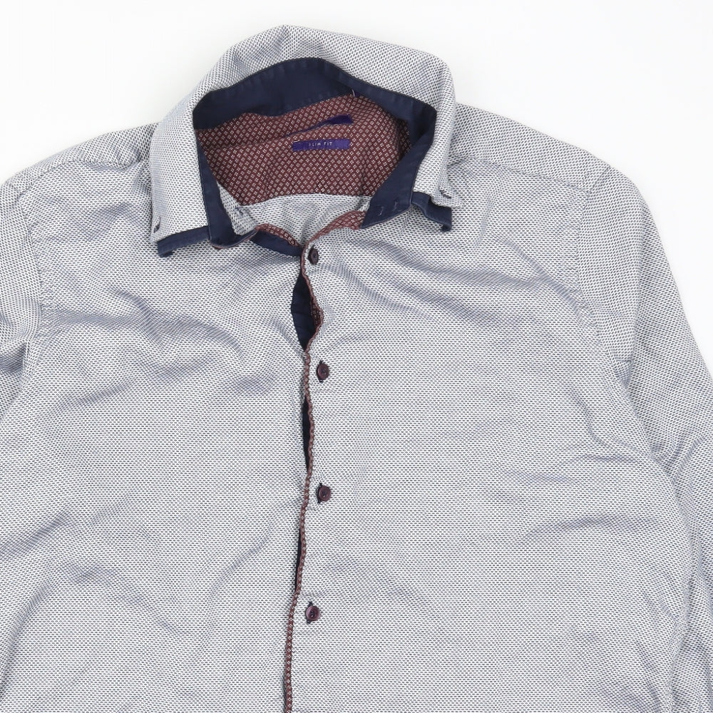 NEXT Mens Blue    Button-Up Size 17