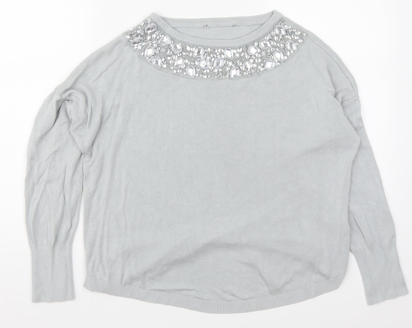 Oasis Womens Grey   Pullover Jumper Size M